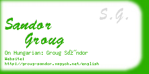 sandor groug business card
